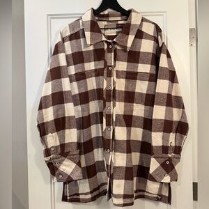 We The Free Checkered Brown and Cream Shirt